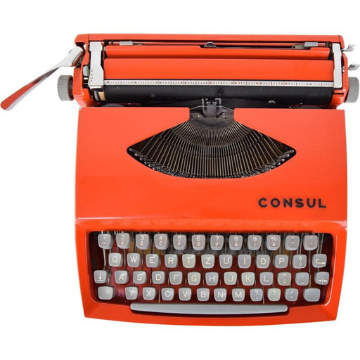 Vintage typemachine "Consul" van metaal en plastic, Tsjechoslowakije 1960