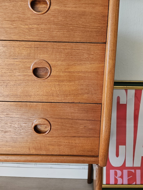 Image 1 of Mid-Century Scandinavian Teak Wall Unit, Modular Shelving by John Texmon & Einar Blindheim, 2-Piece Blindheim Mobelfabrikk