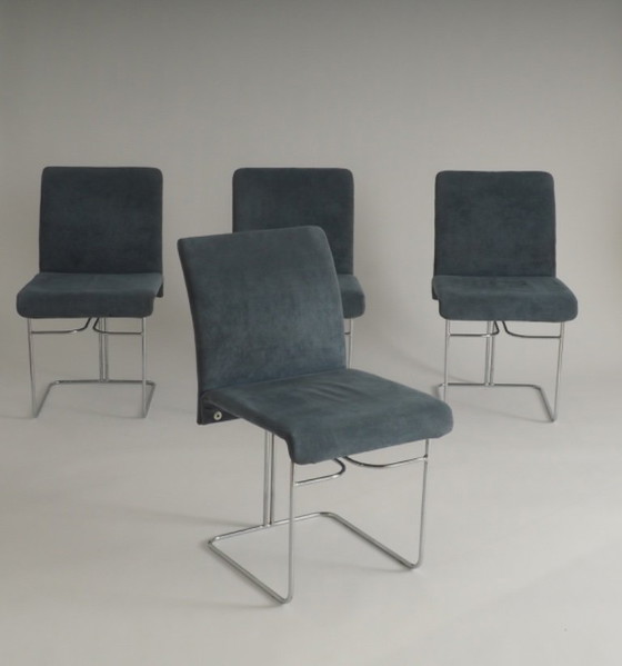 Image 1 of Set of 4 dining chairs by Ernesto Radaelli for Saporiti