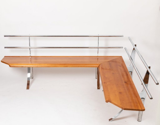 Corner bench in postmodern design, 1980s