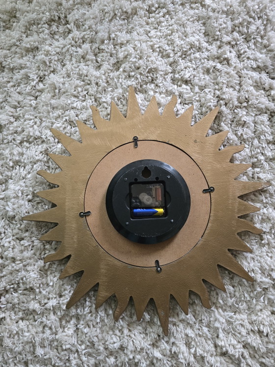 Karlsson Sun Clock - Gold Plated Vintage Dutch Design – Wood (photo 3 of 5)