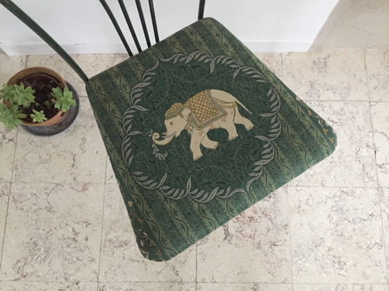 Image 1 of Stalen en stoffen tuinstoel