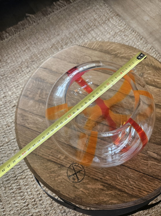 Image 1 of LSA International glazen vaas • Oranje/Rood • Handgeblazen