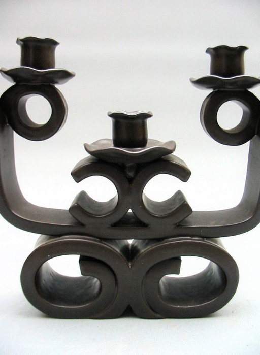 Excepcional conjunto de candelabros monumentales de cerámica de Louis Giraud, Vallauris - Francia 1940-1950