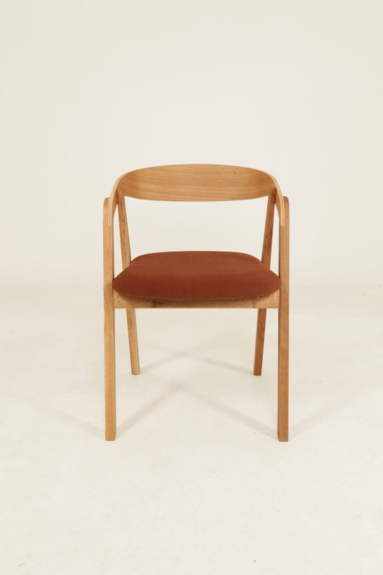 Image 1 of Esszimmerstühle aus Eichenholz, Kupfer und Samt, 6er-Set