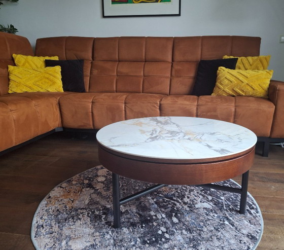 Image 1 of Mesa de centro redonda única con compartimento de almacenamiento, 80 cm, nueva