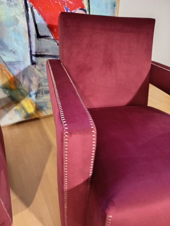 Image 1 of CASSINA 2X Poltrone 637 UTRECHT  (NUOVE MAI USATE) in Velluto 13L Ortigia/Plum con Cuciture in filo Naturale a punta Cavallo