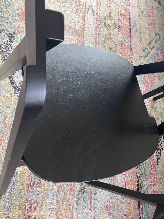 6x sedia legno venato nero con cuscino sfoderabile, Sedie da pranzo (foto 2 di 7)
