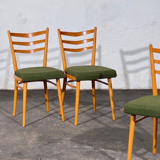 Set of 4 Czechoslovak Dining Chairs, Attributed to Interier Praha, 1960s – Textile (photo 3 of 14)