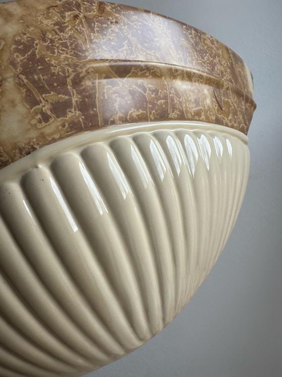 Half-shell Wall lights by Schuytener, 80s, Ceramic, Creme (photo 7 of 11)