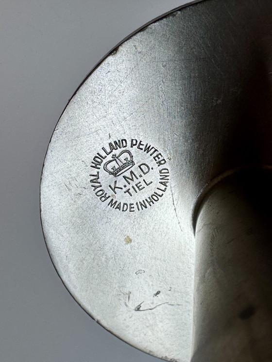 Image 1 of Set di candelieri vintage KMD Tiel anni '60 – Royal Holland Pewter – stile moderno di metà secolo