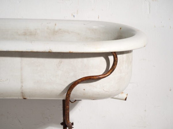 Antique bathtub in enamelled iron – Central Europe, circa 1950 #2 – Decorative Objects, Industrieel (photo 32 of 40)