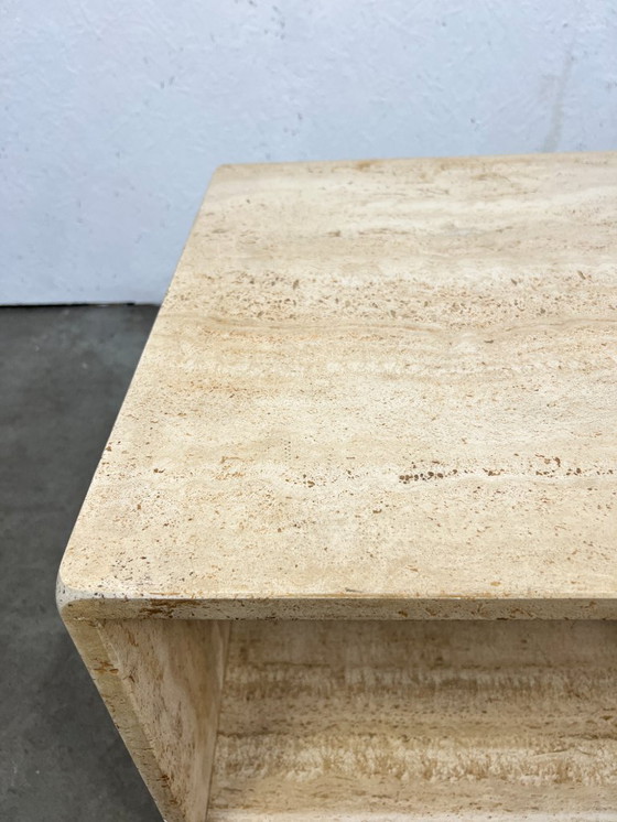 Image 1 of Tavolino da caffè/tavolino vintage. Travertino, Italia, anni '80