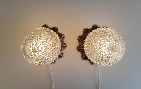 Image 1 of Set di 2 lampade da soffitto Hollywood Regency di Massive, Glass Pinecone Ceiling Lamps