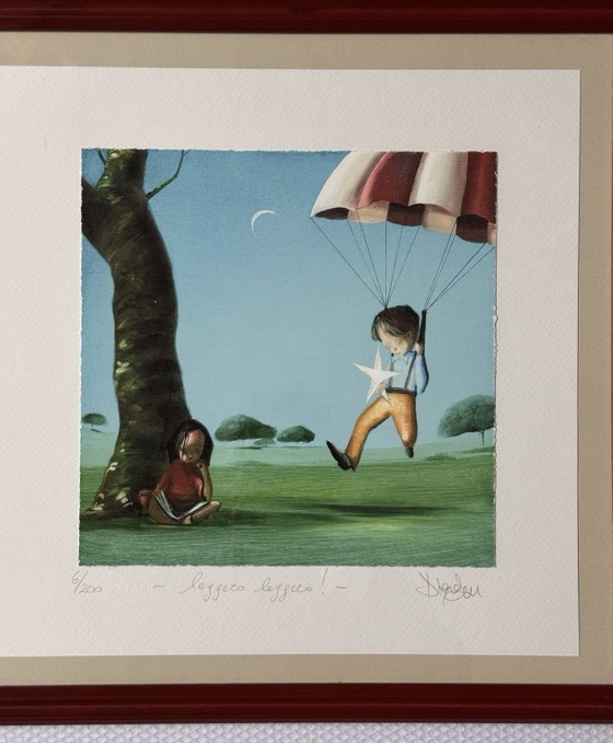 Giclée-schilderij van Diego Santini, 35x35 cm, lichtgewicht! Ingelijst. – Giclée Prints, Paper, Wood (photo 2 of 7)