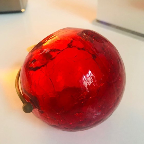 Image 1 of Posacenere vintage - Cristallo smerigliato - Rame - Marita Voigt - Harzkristall - Space Age - 1970