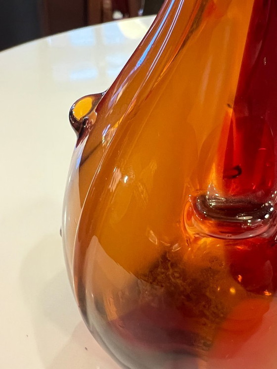 Image 1 of Vaso vintage Aseda | vetro svedese anni '60 | arancio-marrone | soffiato a bocca