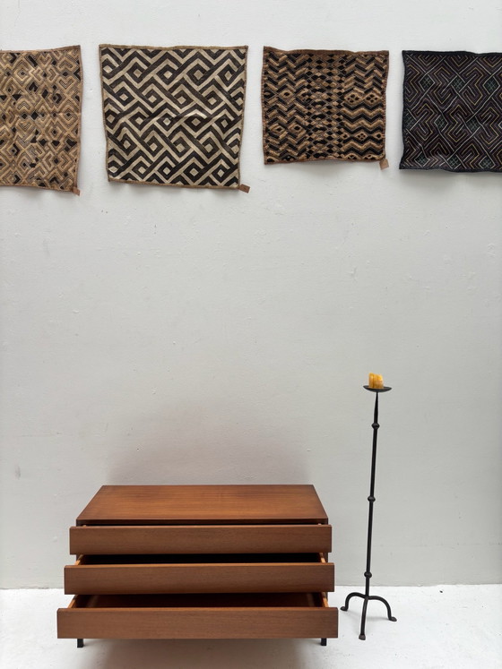 Deens designadekast, Ladekasten, Metaal, Hout, Zwart (foto 5 van 7)