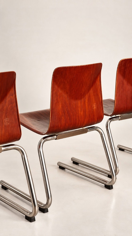 SET OF 6 VINTAGE THUR OP SEAT CHAIRS – PAGHOLZ 60S – Dining chairs, Wood (photo 4 of 9)