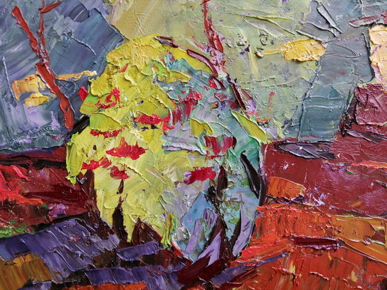 Peinture à l'Huile Originale Paysage Nature Automne Vent dans le Dos – Peintures et dessins, Canvas (photo 9 of 11)