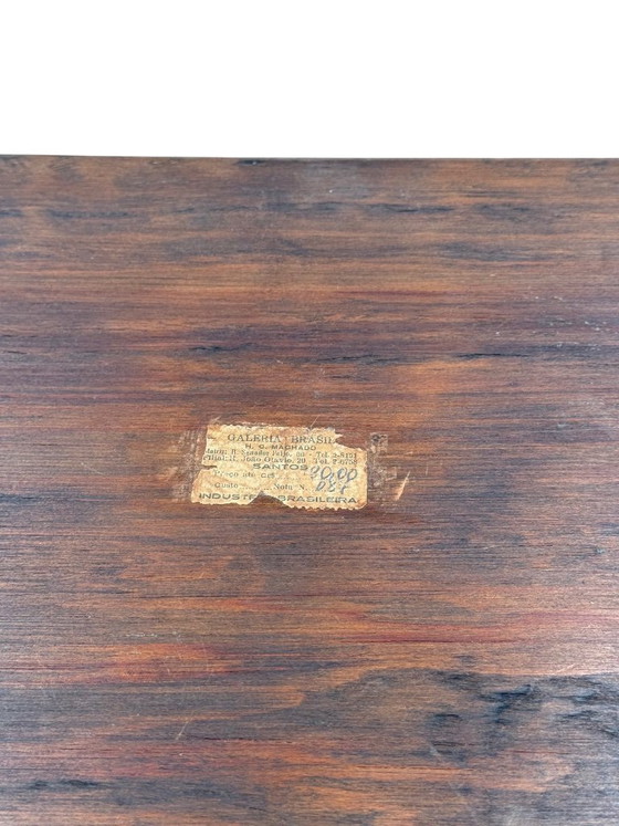 Image 1 of Plateau en bois incrusté et décor d'ailes de papillon, Brésil, années 1950