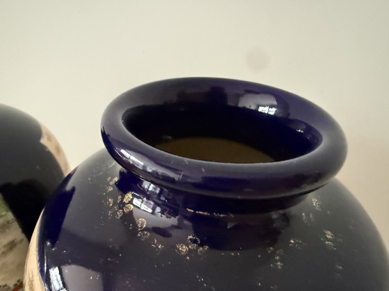 Image 1 of Decorative Japanese pair of vases in Satsuma style – mid 20th century