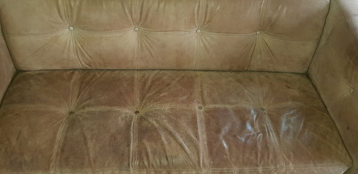 Gelderland bank 6111, in cognac leer, vintage Jan des Bouvrie