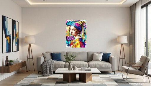 Vermeer, Pop art, Street art / (80x60 cm)