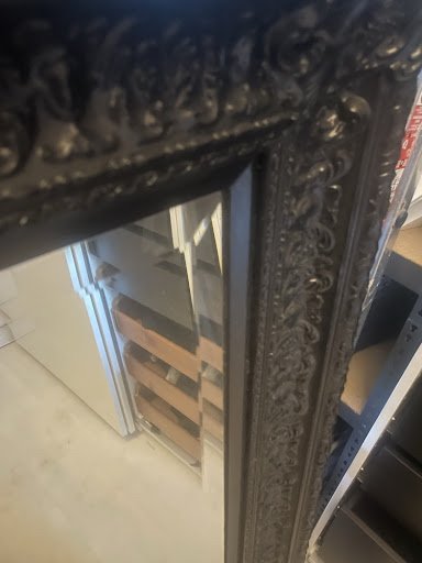 Image 1 of Monumental Full-length Mirror | Black Solid Wood | Handcrafted Faceted
