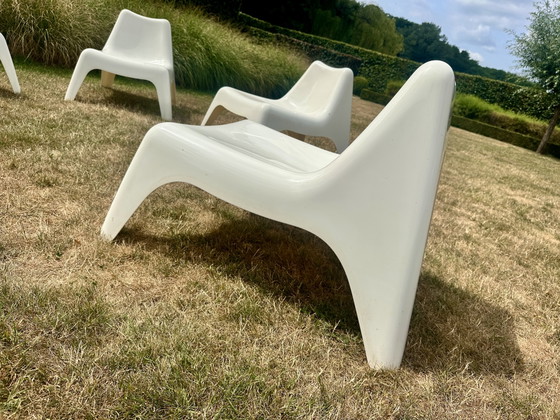 Image 1 of 4 white vintage Ikea chairs