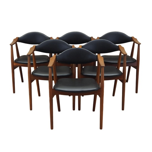 Set van zes teakhouten stoelen, Deens ontwerp, 1970S, Vervaardiging: Farstrup Møbler