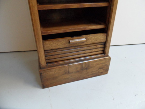 Vintage Rolluikkast Met Lessenaar – Opbergkast, Wood (photo 12 of 12)