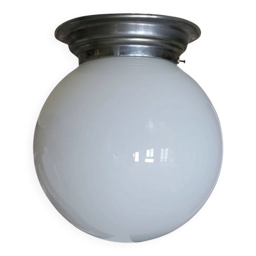 Jaren 50 glazen bol Plafondlamp