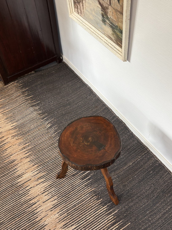 Image 1 of  Vintage gelakt houten tripod krukje made in France h35cm