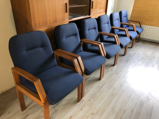 Midcentury fauteuils teak Deens design vergaderstoelen - 6 stuks