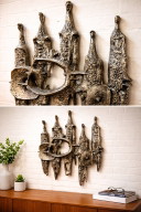 Unique Brutalist Wall Sculpture "The Gatekeepers" - 1970s