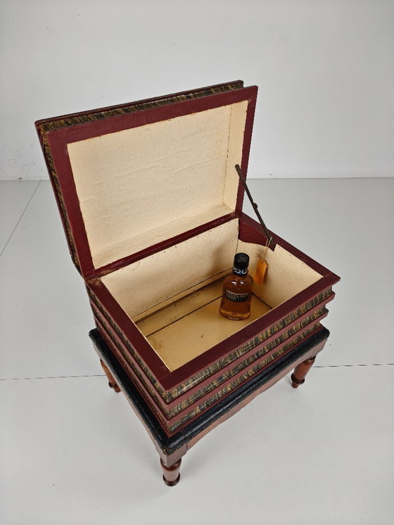 Image 1 of Leather imitation book box on stand – English, ca. 1830