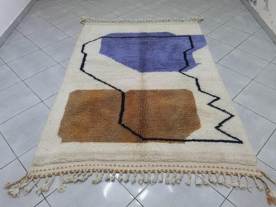 Image 1 of Handmade Beni Ouraine Berber rug with colorful patterns, 150/250 cm