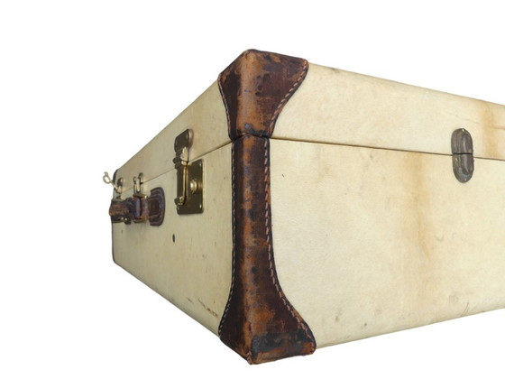 Image 1 of Valigia Art Déco in pergamena e pelle vintage