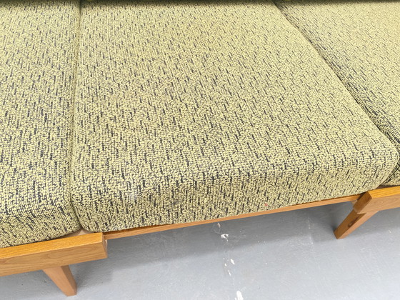 Image 1 of Divano in legno di metà secolo con tavolino laterale – Design modulare, anni '70