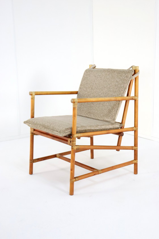 Image 1 of Set Of 4 Safari Bamboo Chairs + Table 'Geleen' Vintage