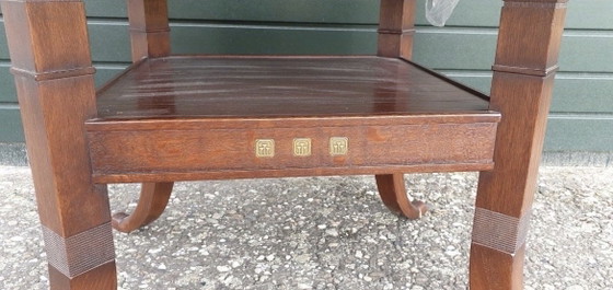 Mesa de comedor Art Nouveau de madera de cerezo – Mesas de comedor, Latón (photo 3 of 6)