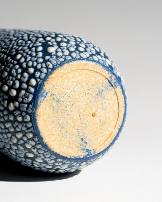 Image 1 of ALBERT KIESSLING "SNAKESKIN" XL Vase East German Pottery REDUKTIONSGLASUR GDR