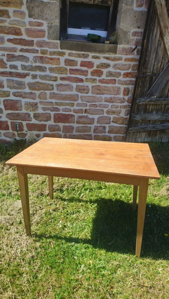 Tavolo con gambe affusolate, abete e faggio – Tavoli da pranzo, Wood, Vintage (photo 14 of 14)