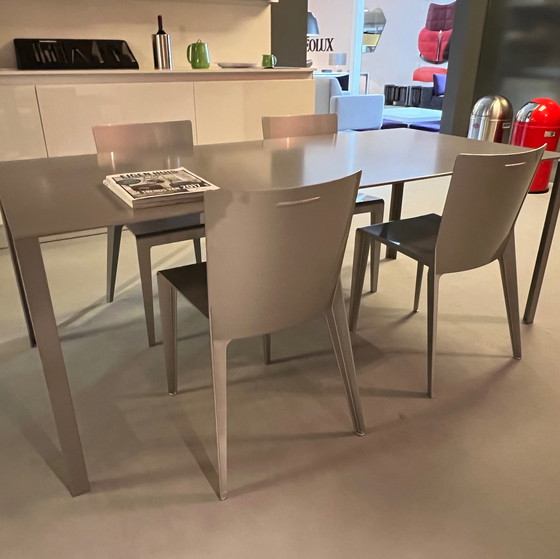 Image 1 of Mesa de comedor Molteni&C Less - 190x80 con 4 sillas de comedor Alpha (juego de 4)