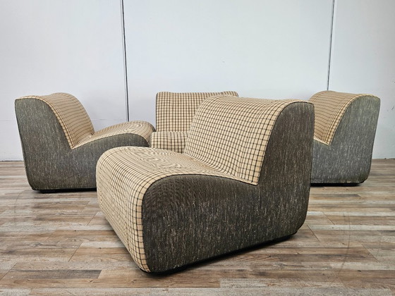 Divano modulare in tessuto a quadri, 1970 – Divani modulari, Tessile (photo 2 of 18)
