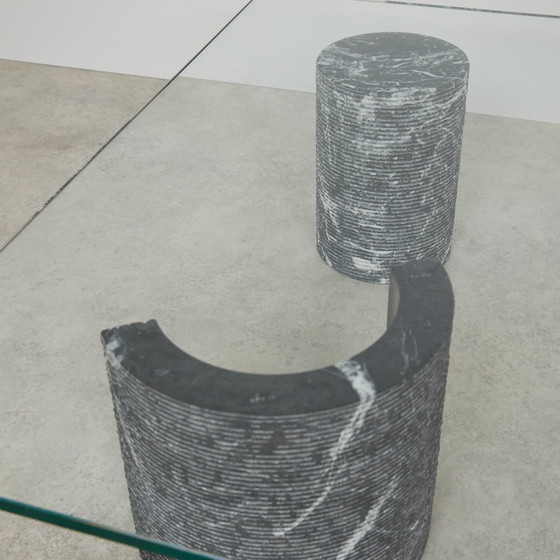 Image 1 of Giulio Lazzotti Column Stone Coffee Table for Casigliani Italy, 1970s