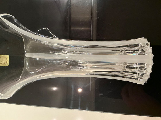 Zwei Kristallvasen, Transparent, Vintage (Foto 5 von 8)
