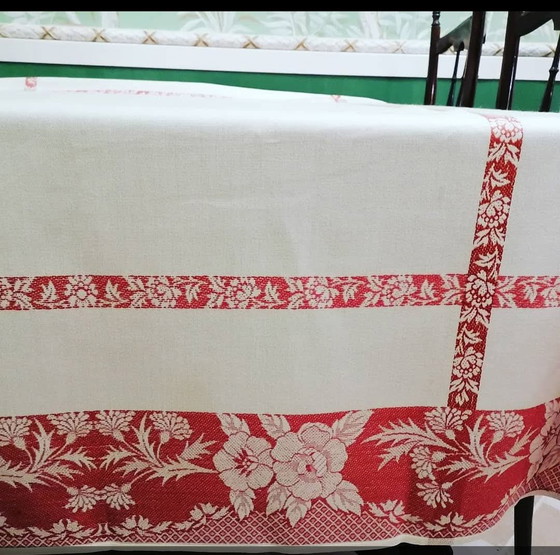 Image 1 of Jacquard tablecloth.vintage.Italy