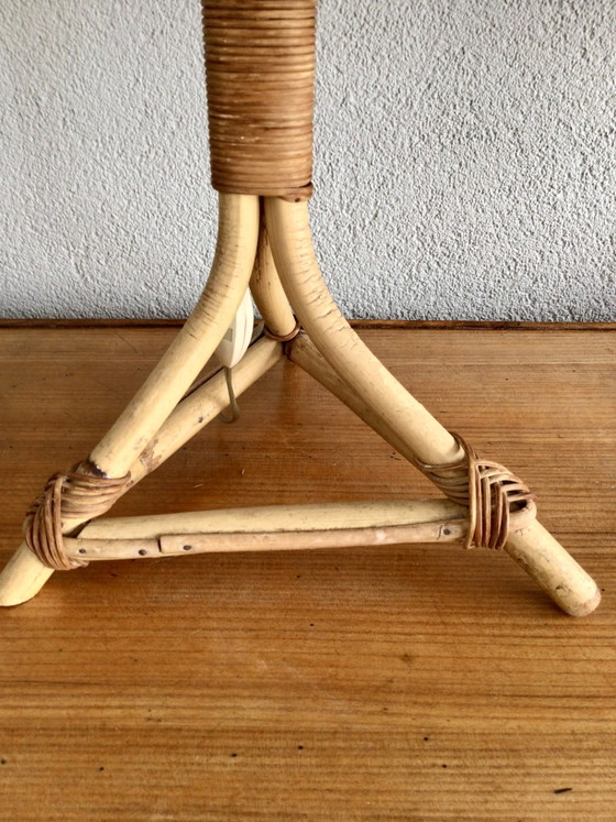 Grande lampada da tavolo vintage in bambù di metà secolo – Lampade da tavolo, Rattan, Bamboo (photo 4 of 8)